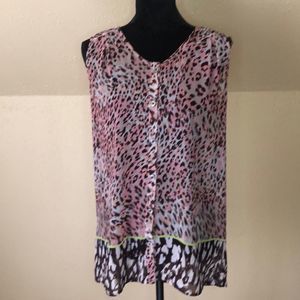 CAbi Semi-Sheer Sleeveless Top
